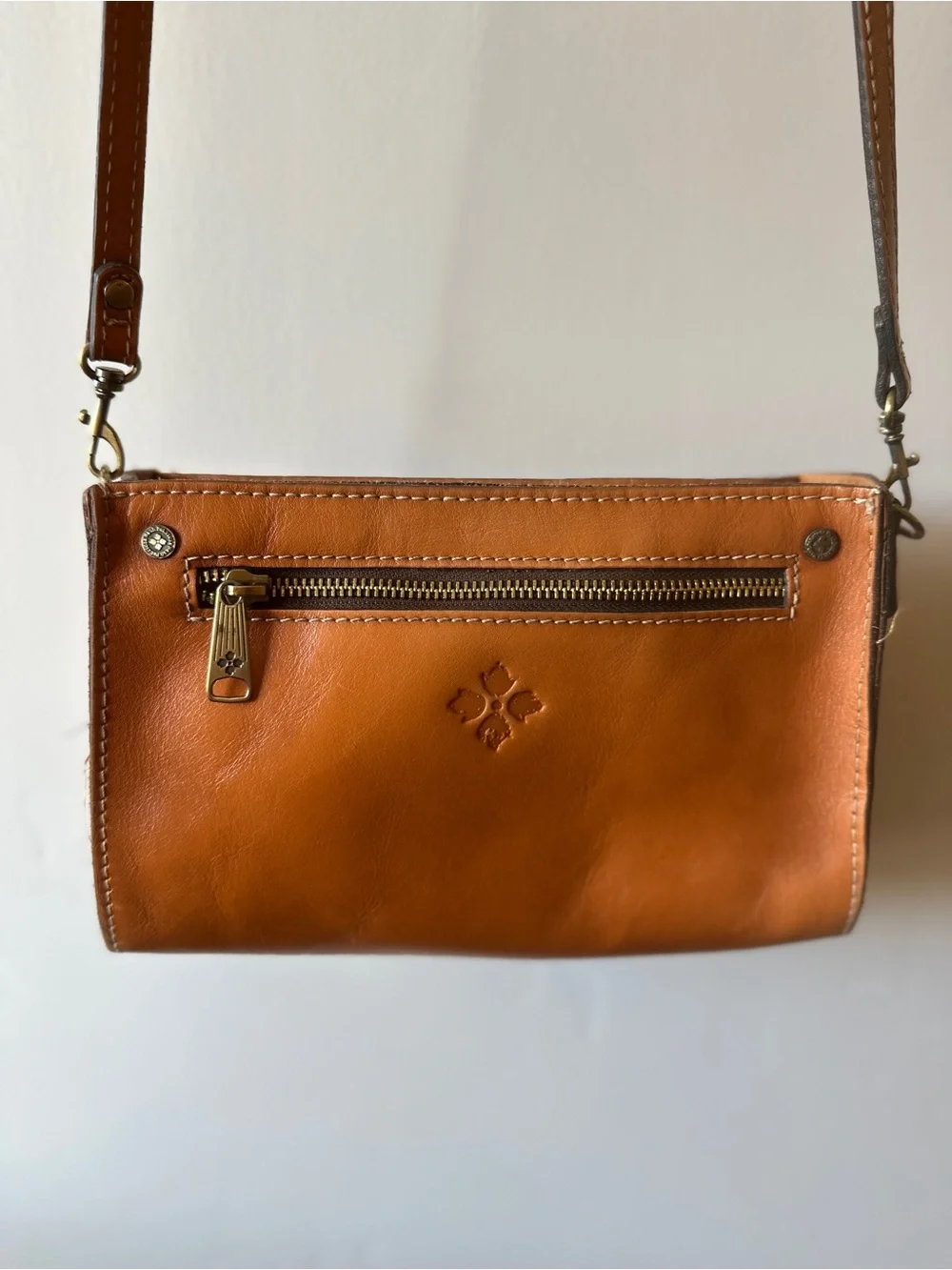 Patricia Nash Cognac Leather Messenger Crossbody